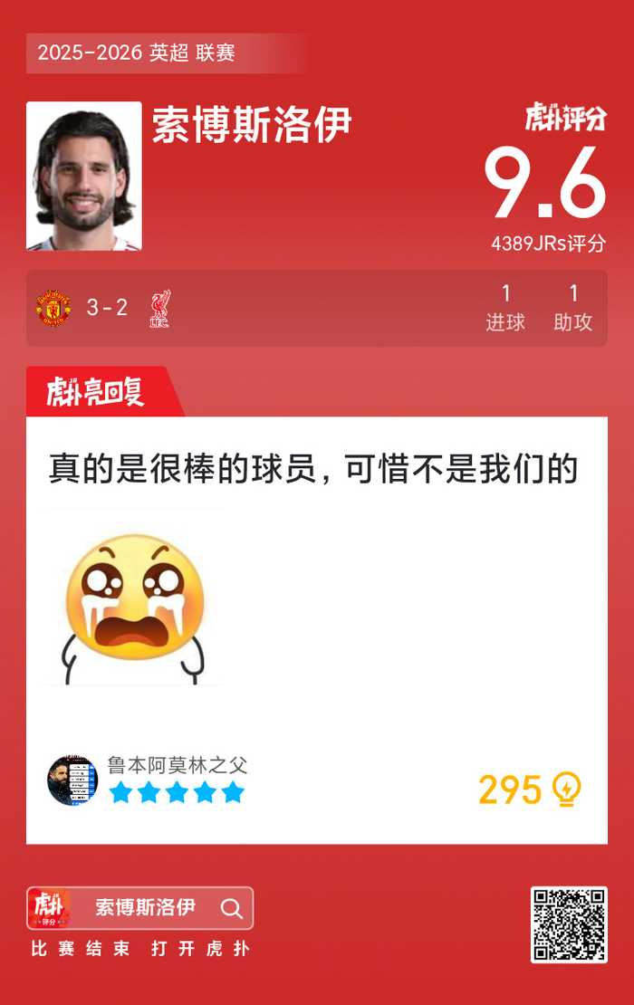 索博斯洛伊传射建功助曼联3比2力克利物浦