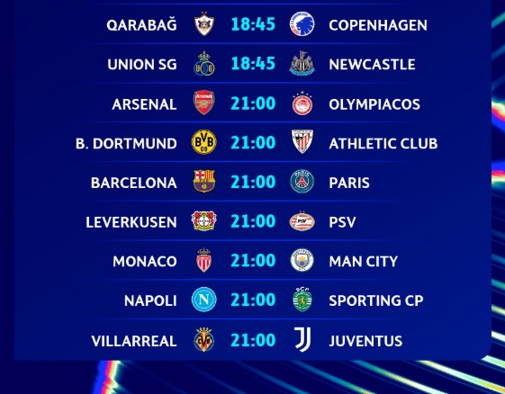 假期看欧冠⚔明晨焦点战巴萨vs巴黎！阿森纳、曼城等队出战